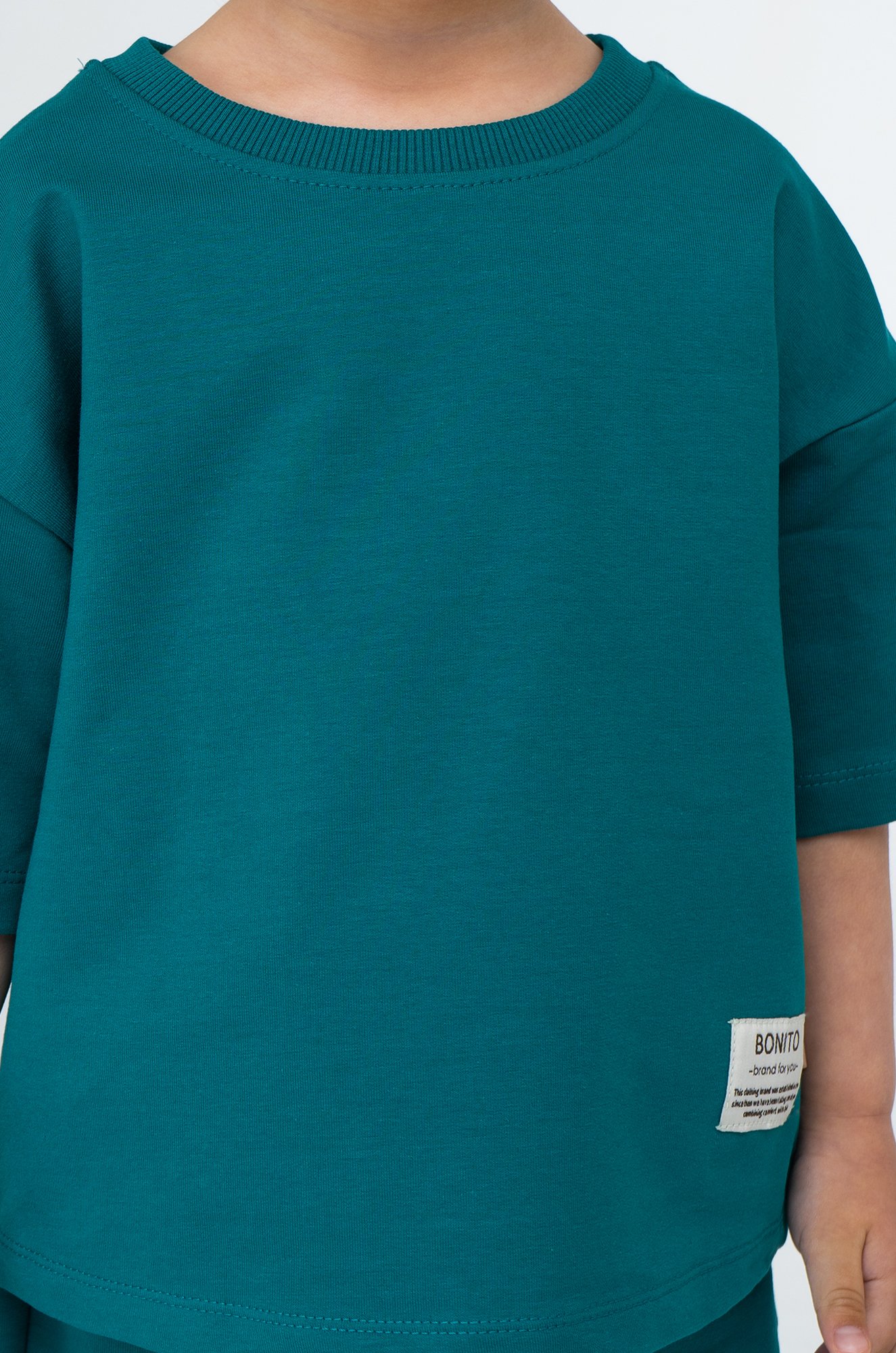 Костюм оверсайз из футера двухнитки для девочки Bonito