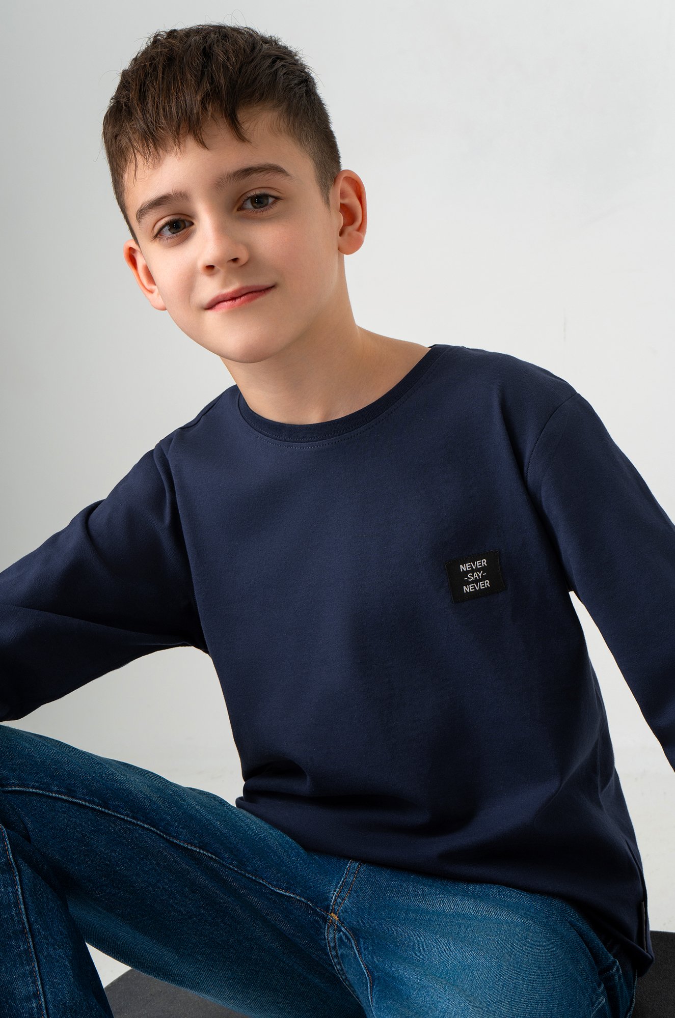 Хлопковый лонгслив для мальчика Bonito