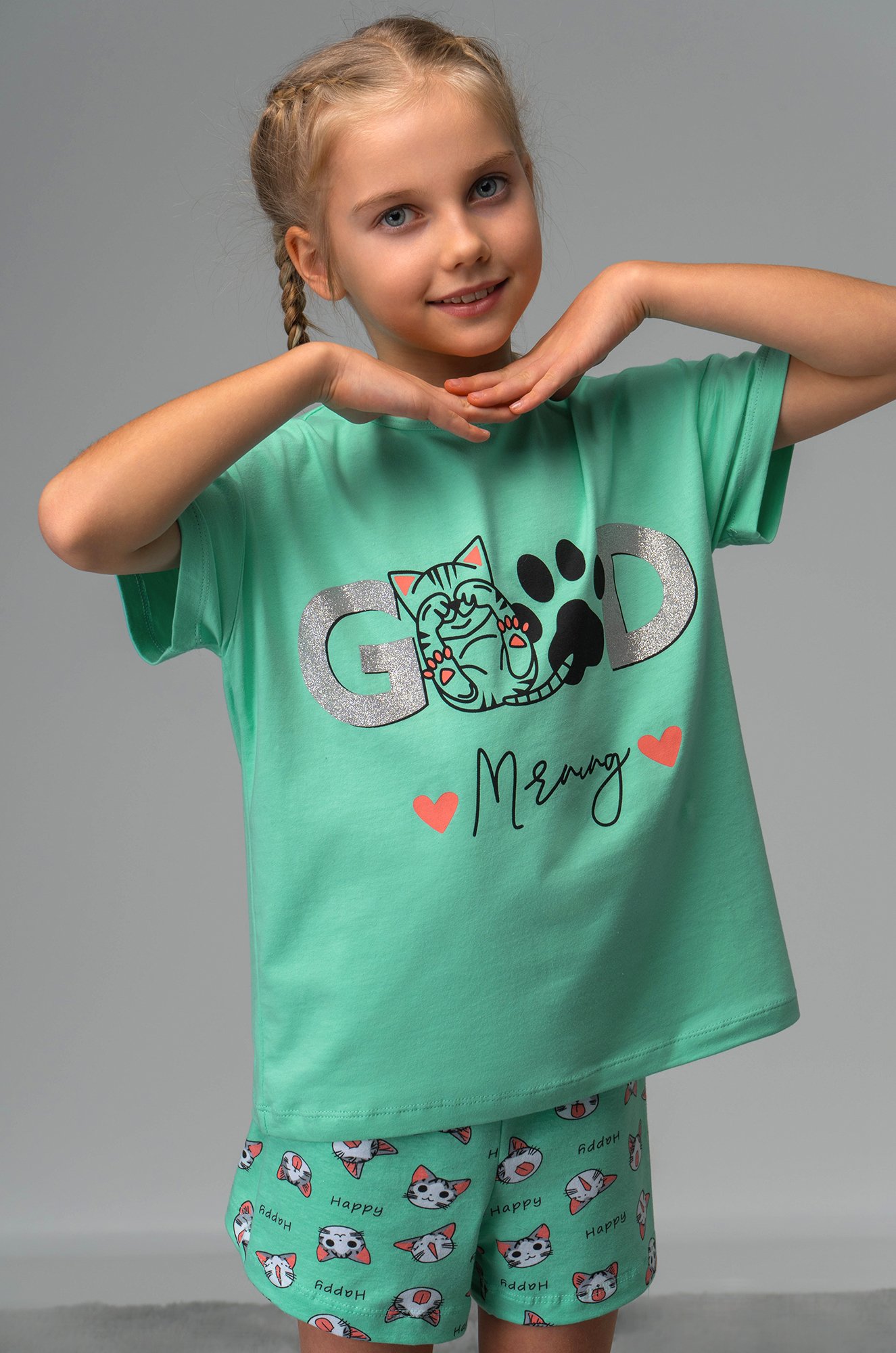 Пижама для девочки с шортами Bonito