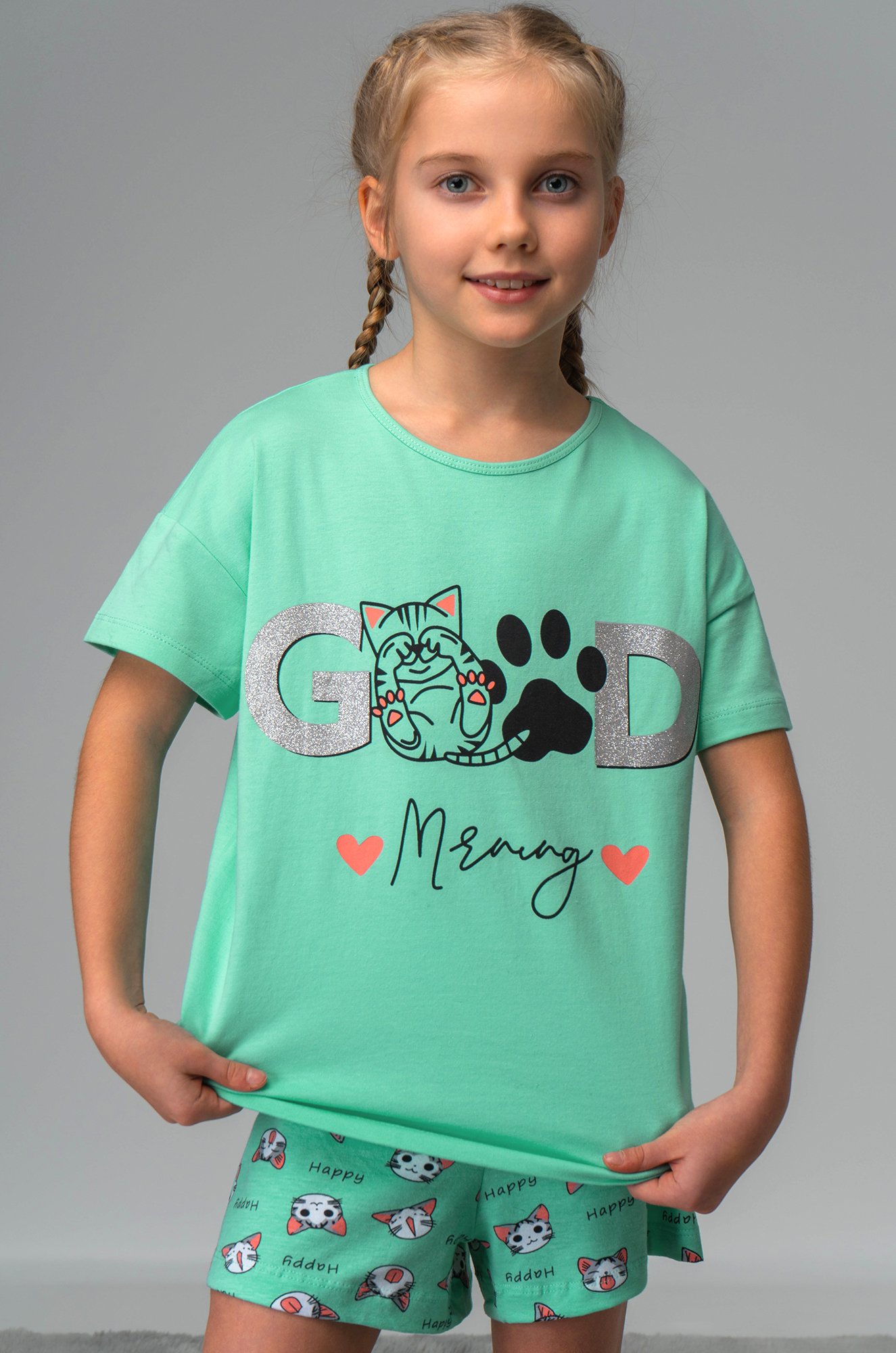 Пижама для девочки с шортами Bonito