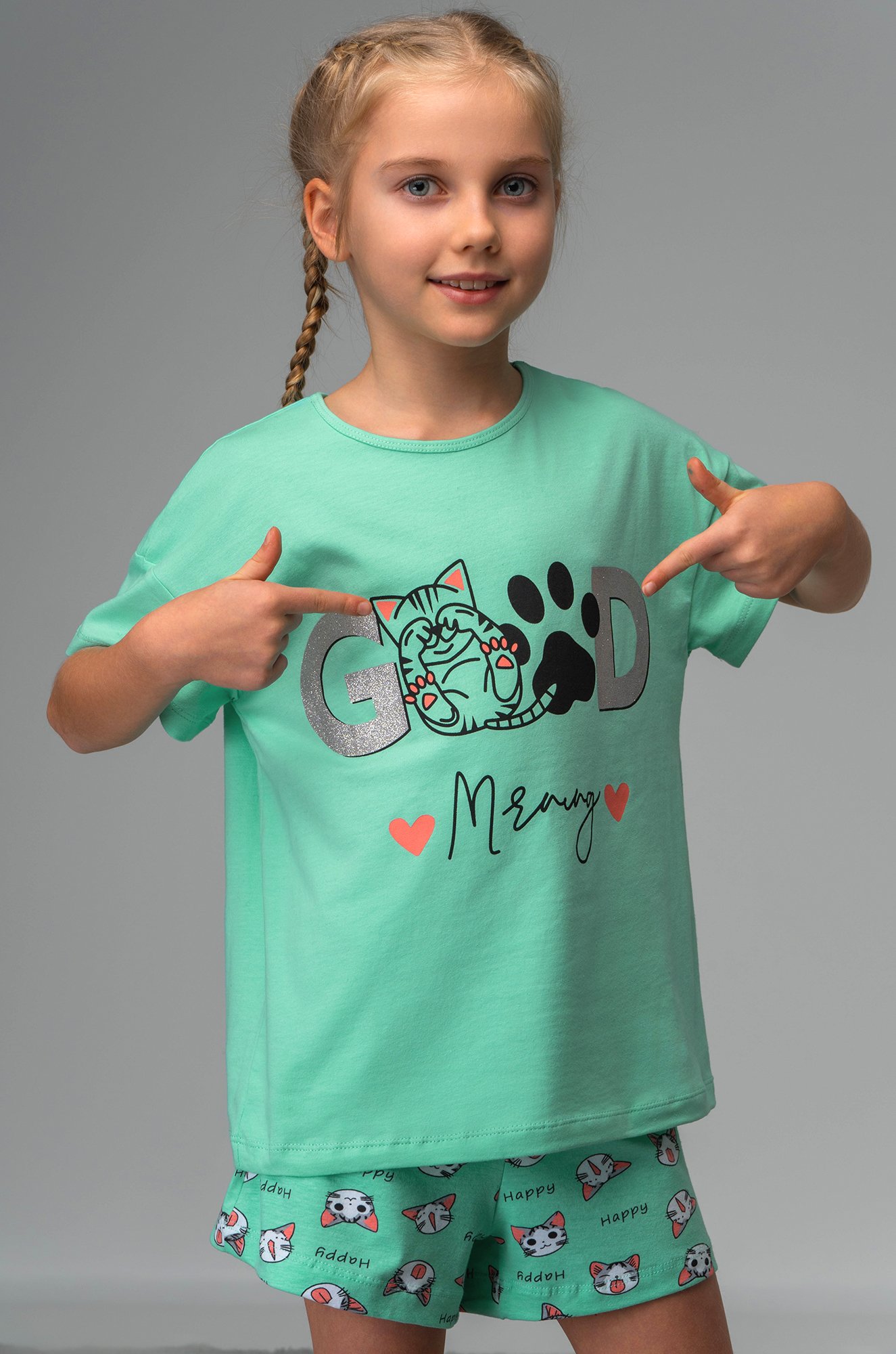 Пижама для девочки с шортами Bonito