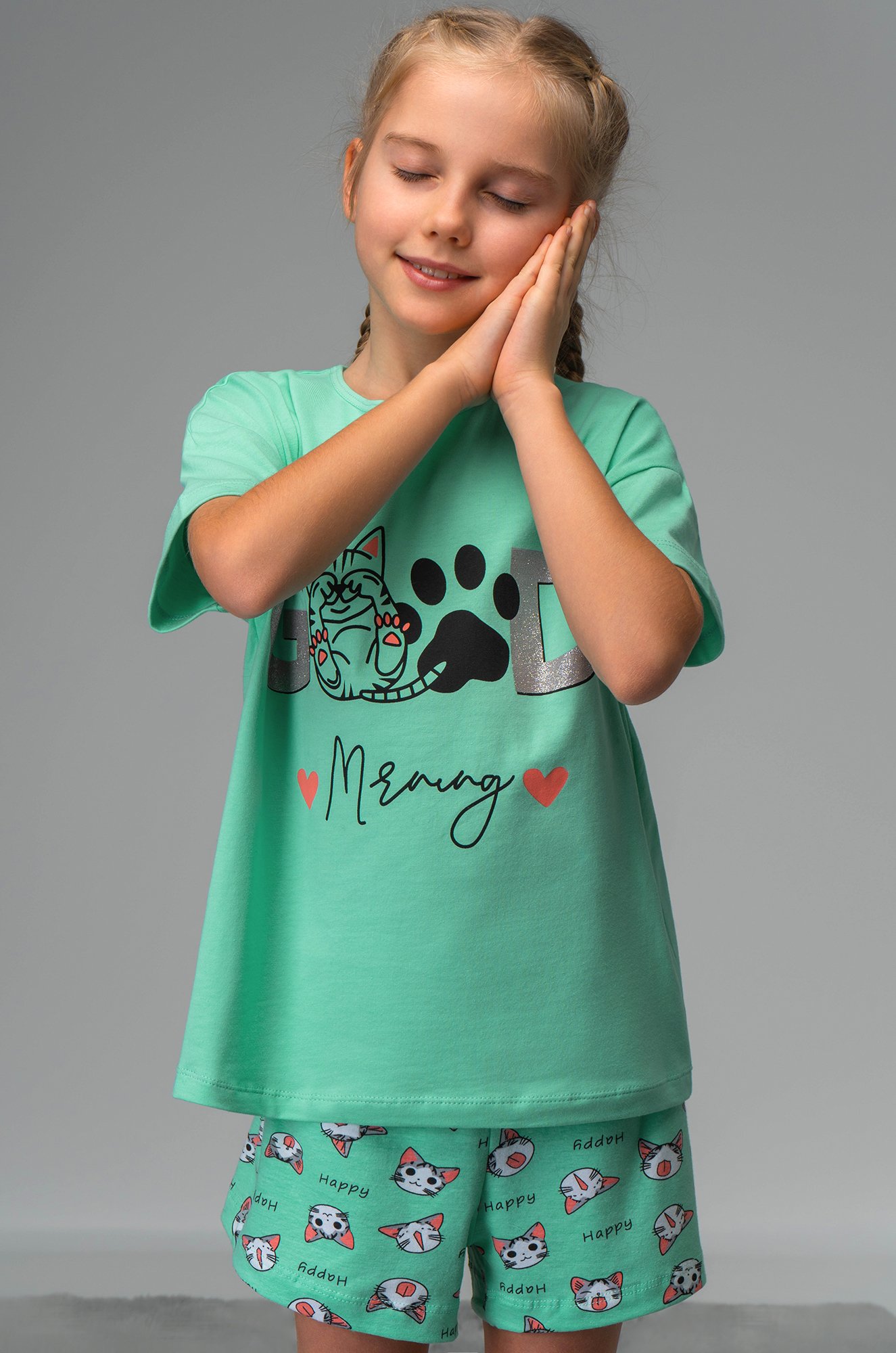 Пижама для девочки с шортами Bonito