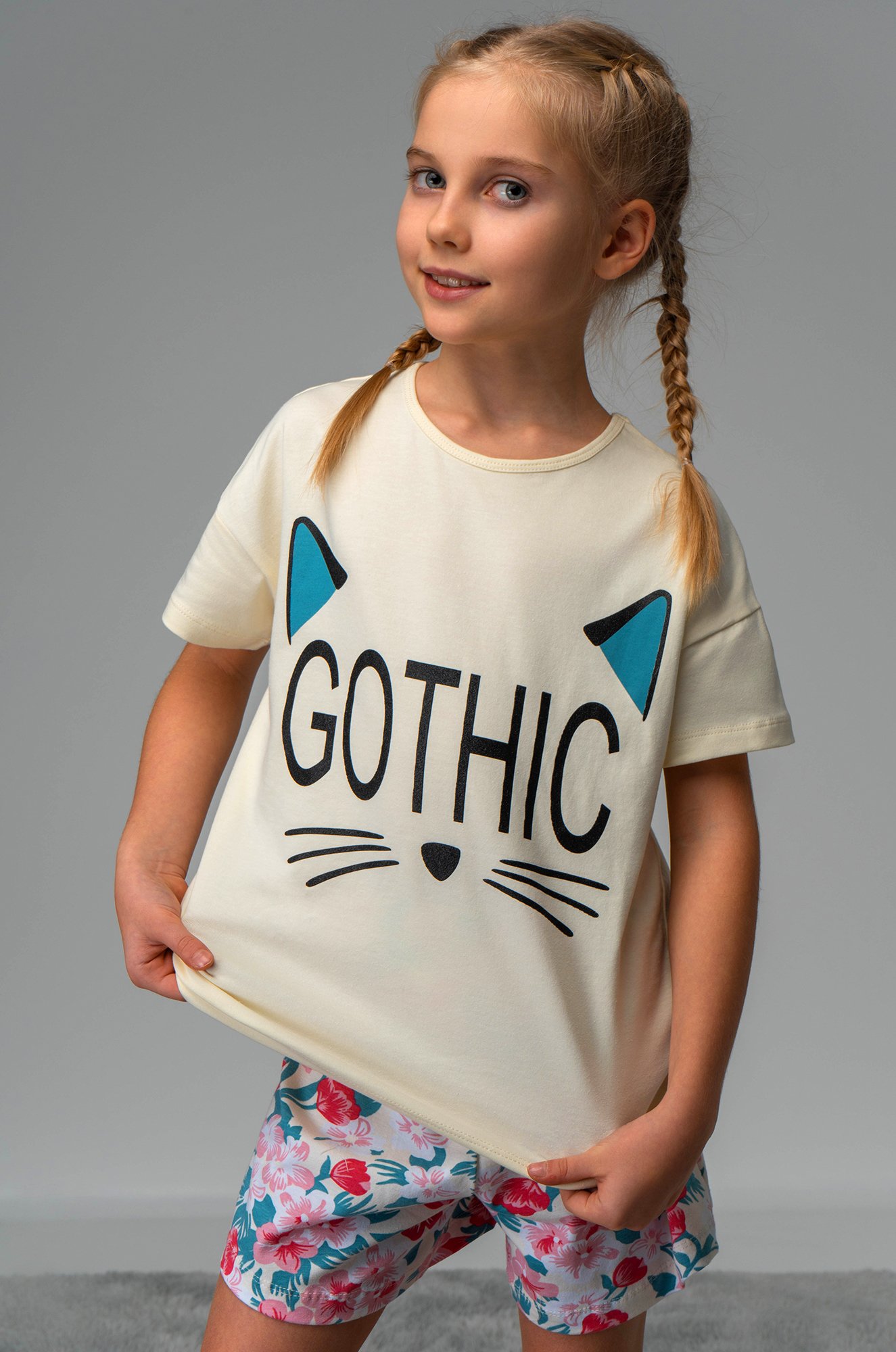 Пижама для девочки с шортами Bonito