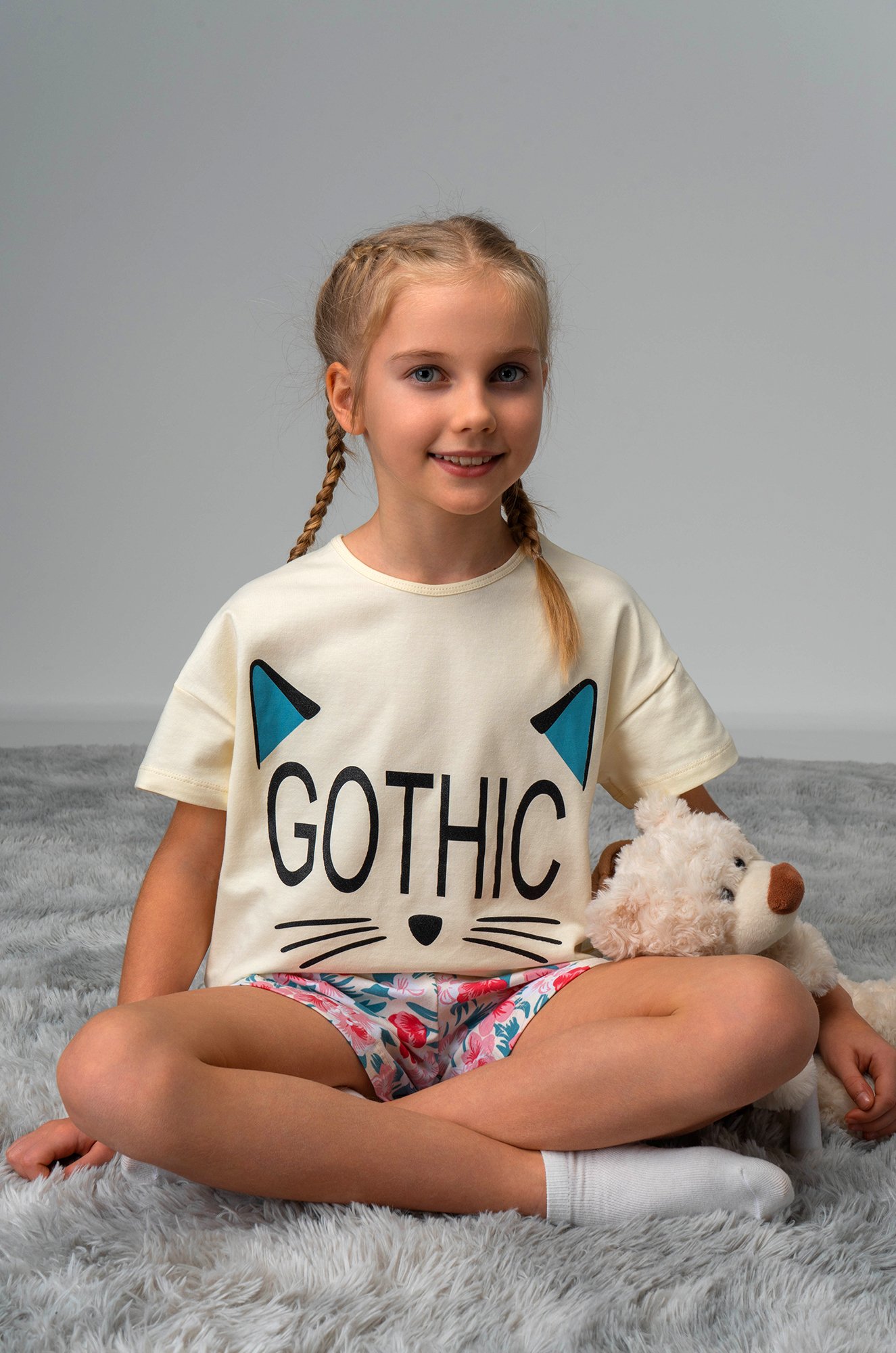 Пижама для девочки с шортами Bonito