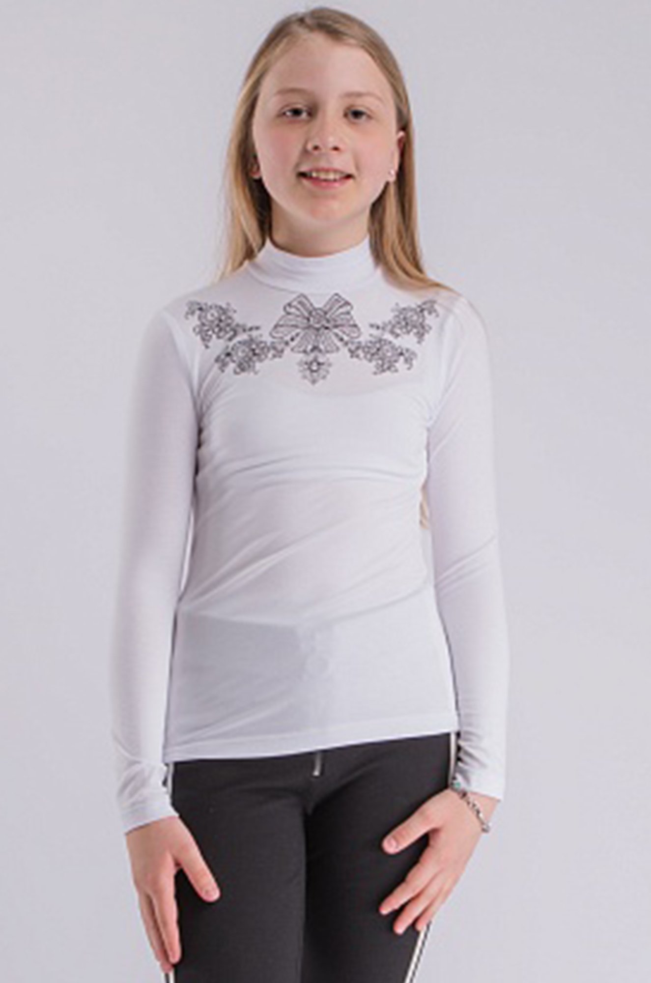 Водолазка для девочки Свiтанак 6600473 белый купить оптом в HappyWear.ru