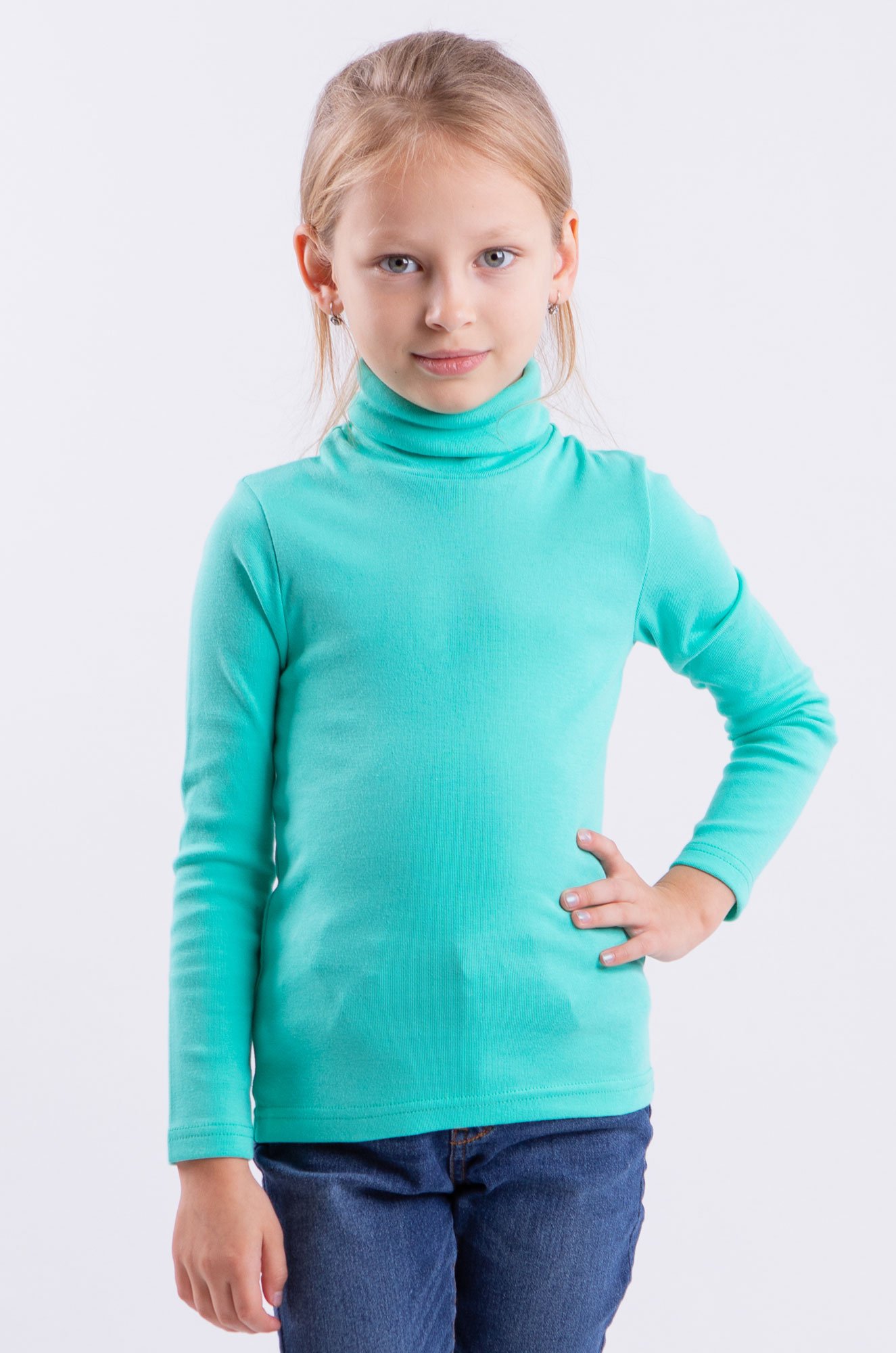 Водолазка для девочки Свiтанак 6613901 голубой купить оптом в HappyWear.ru