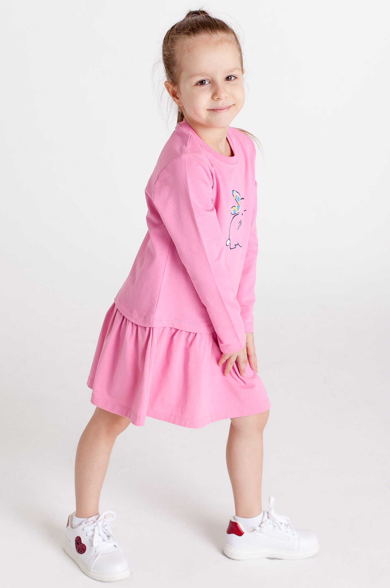 Хлопковое платье для девочки с лайкрой Takro