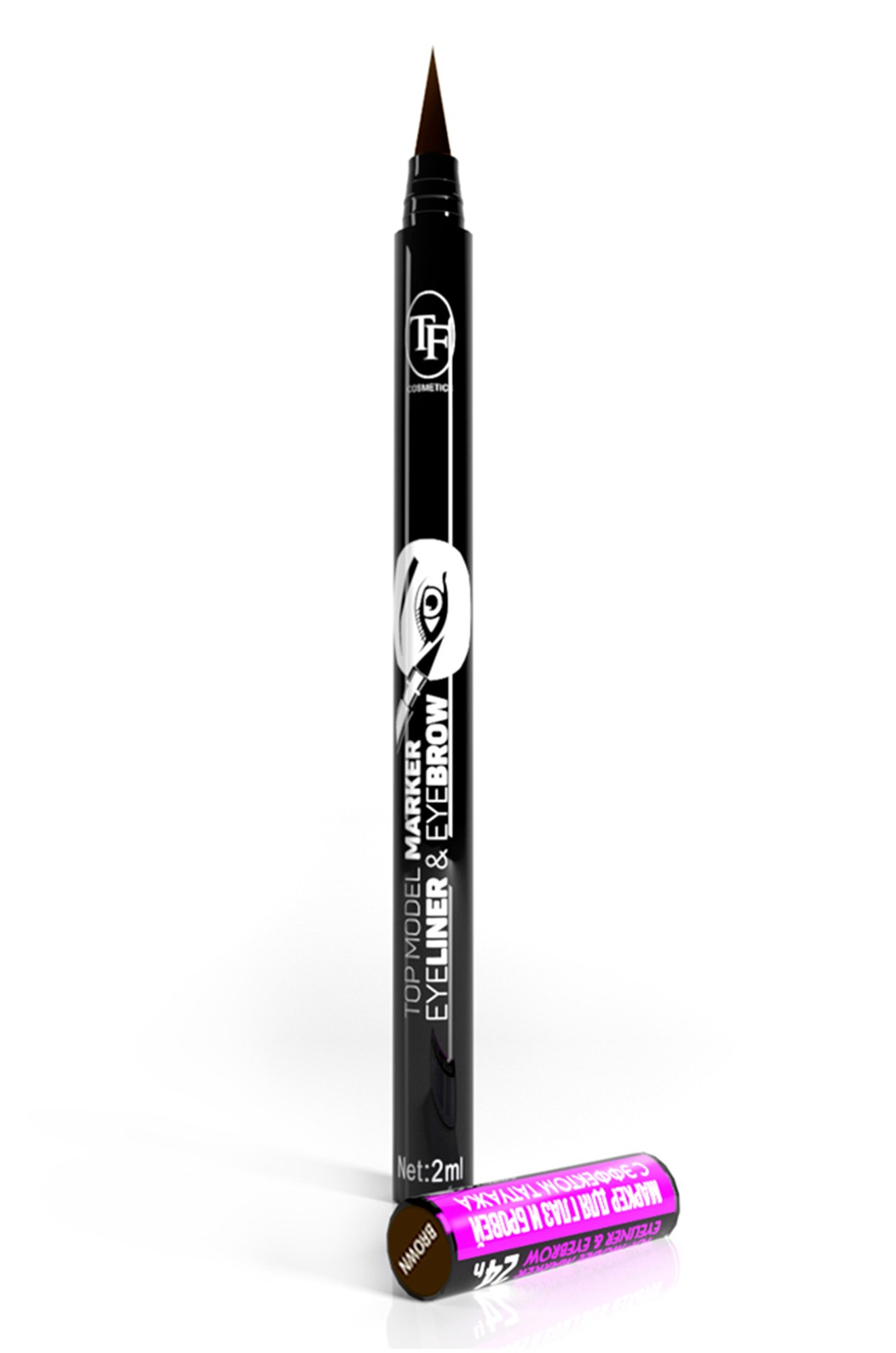 Подводка-маркер для глаз и бровей Top Model marker Eyeliner & Eyebrow цвет BROWN 2 мл TF