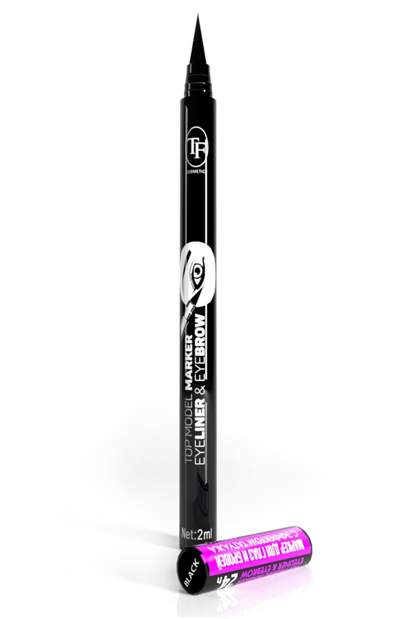 Подводка-маркер для глаз и бровей Top Model marker Eyeliner & Eyebrow цвет BLACK 2 мл TF