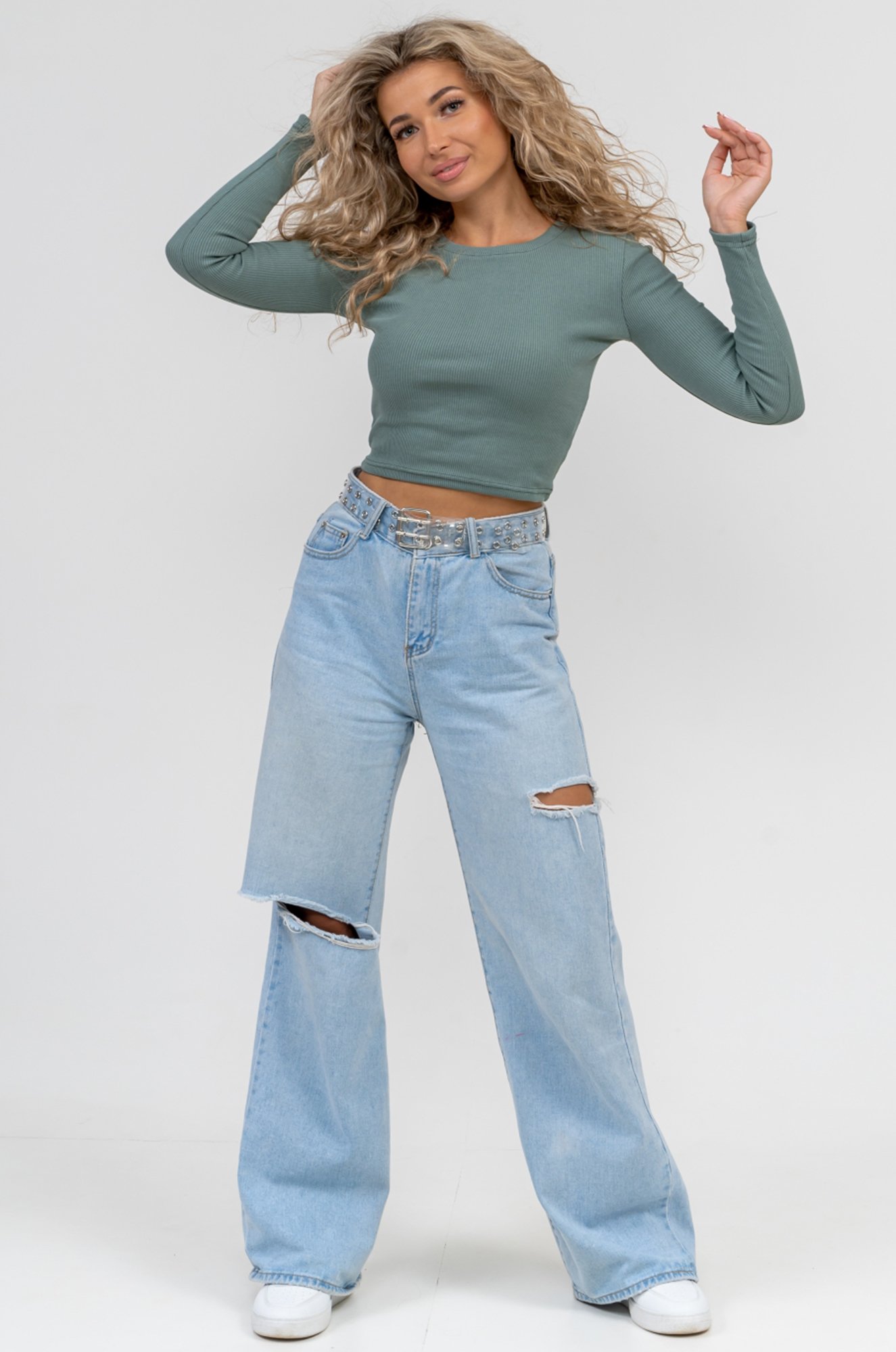 Женский лонгслив в рубчик Текс-Плюс.ru