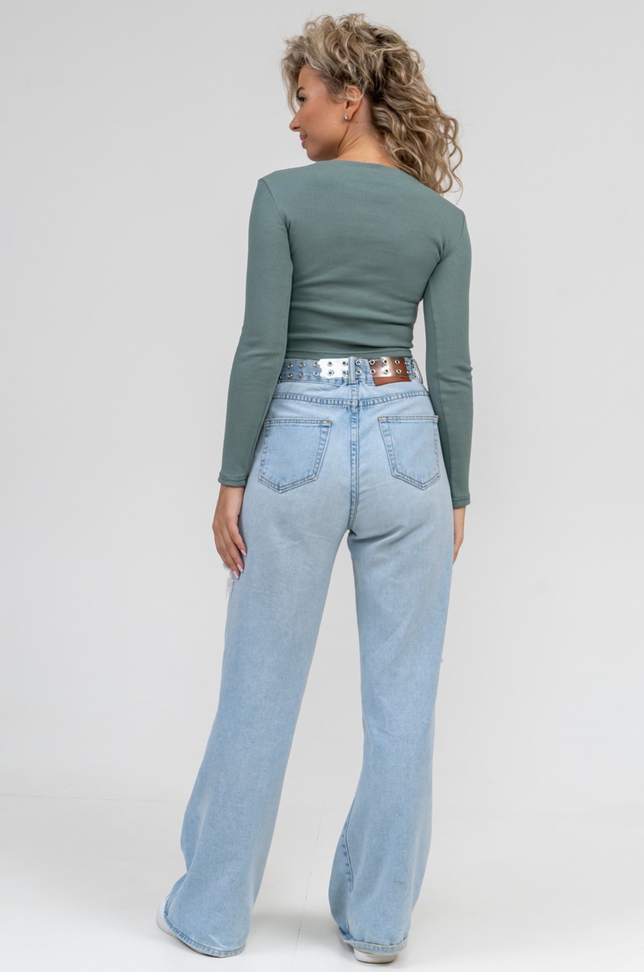 Женский лонгслив в рубчик Текс-Плюс.ru