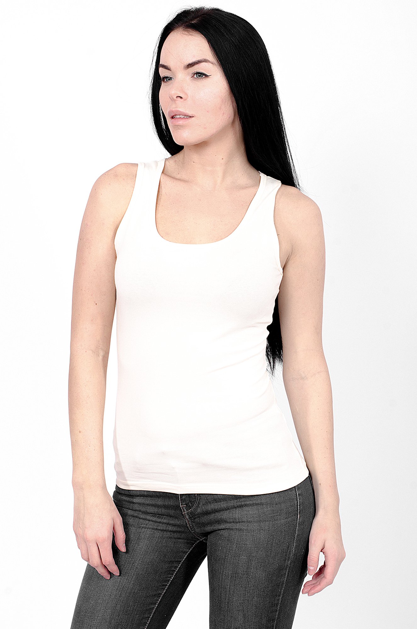 Белая женская майка 6554013 белый купить оптом в HappyWear.ru