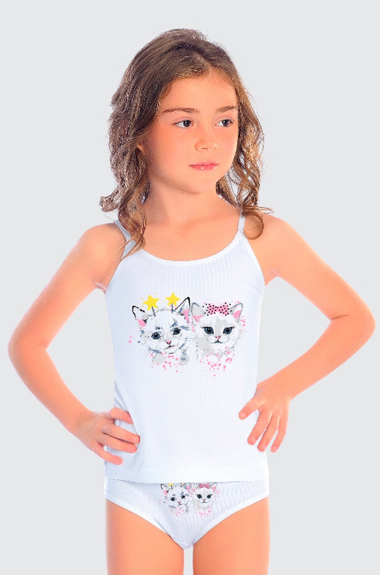 Комплект для девочки OTS 6624861 белый купить оптом в HappyWear.ru
