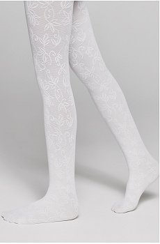 Эластичные колготки для девочки с ажурным цветочным рисунком KETTY 40 Conte Elegant