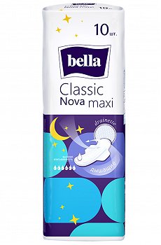 Женские гигиенические прокладки с крылышками bella Classic nova Maxi 10 шт- Bella