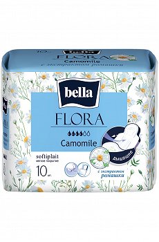 Женские гигиенические прокладки с экстрактом ромашки bella FLORA Camomile 10 шт- Bella