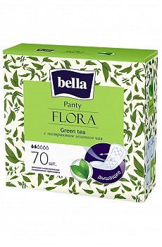 Женские ароматизированные ежедневные прокладки bella FLORA Green tea 70 шт- Bella