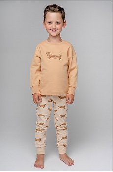 Теплая детская пижама из футера с начесом Crockid