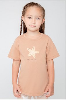 Хлопковая футболка для девочки Crockid