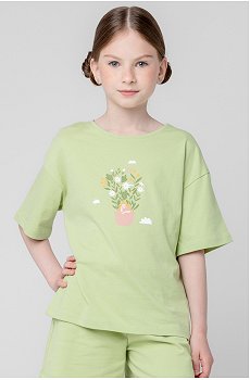 Футболка оверсайз из супрема для девочки Crockid