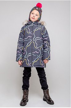 Зимнее пальто для девочки с легким утеплителем Crockid