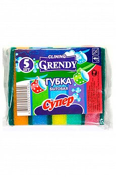 Губка бытовая Супер 5 шт- Grendy