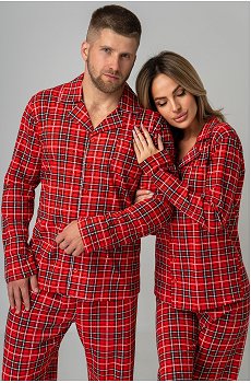 Мужская новогодняя пижама с брюками и рубашкой Happyfox