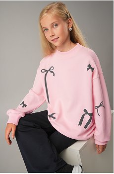 Свитшот оверсайз для девочки из футера трехнитки Happyfox