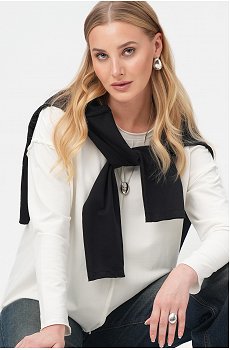 Женский лонгслив оверсайз из футера двухнитки Happyfox