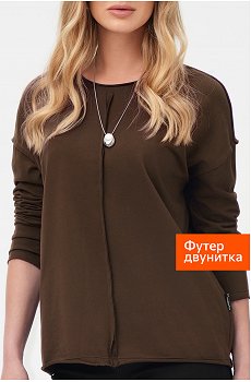 Женский лонгслив оверсайз из футера двунитки Happyfox