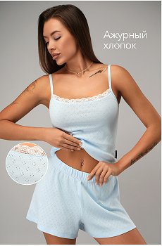 Женская пижама с шортами из ажурного хлопка Happyfox