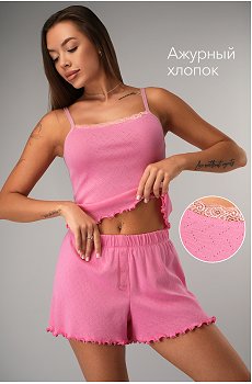 Женская пижама с шортами из ажурного хлопка Happyfox