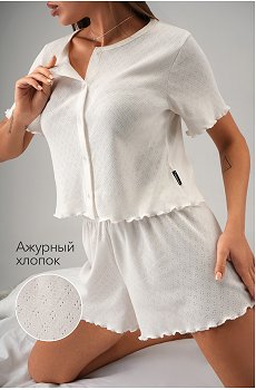 Женская пижама с шортами из ажурного хлопка Happyfox