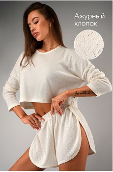 Женская пижама с шортами из ажурного хлопка Happyfox