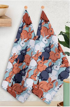 Набор вафельных полотенец с петельками 2 шт Happy Fox Home