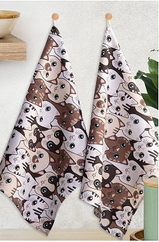 Набор вафельных полотенец с петельками 2 шт Happy Fox Home