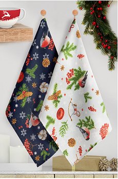 Набор полотенец из рогожки с петельками 2 шт Happy Fox Home