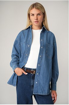 Женская джинсовая рубашка Happyfox