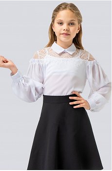 Блузка из шифона с кружевом для девочки Happyfox