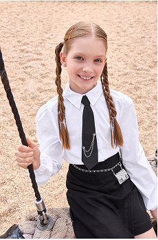 Хлопковая блузка из поплина для девочки Happyfox