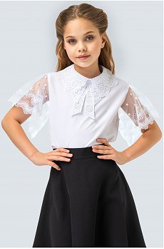 Нарядная блузка для девочки с коротким рукавом Happyfox