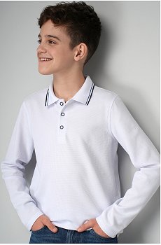 Рубашка-поло с длинным рукавом для мальчика Happyfox
