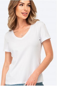 Женская базовая футболка с V-вырезом Happy Fox