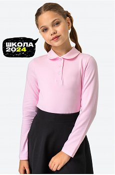 Блузка-поло для девочки с длинным рукавом Happy Fox