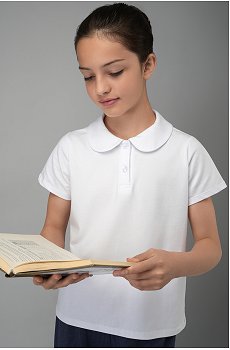 Блузка-поло с коротким рукавом для девочки Happyfox