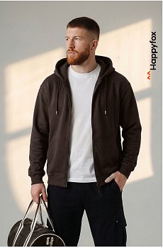 Мужская толстовка на молнии из футера трехнитки Happyfox