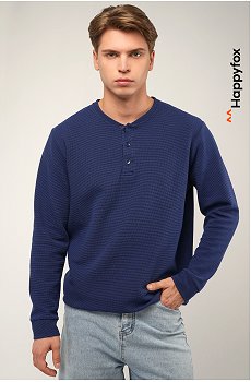 Мужской лонгслив на пуговицах Happyfox