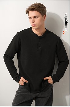 Мужской лонгслив на пуговицах Happyfox