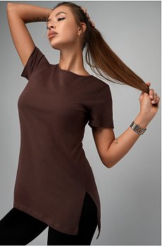 Женская удлиненная футболка с разрезами Happyfox