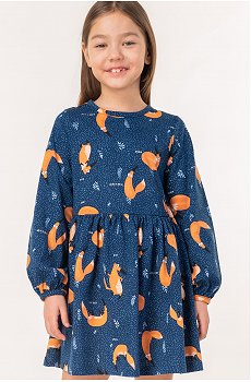 Хлопковое платье для девочки Happy Fox